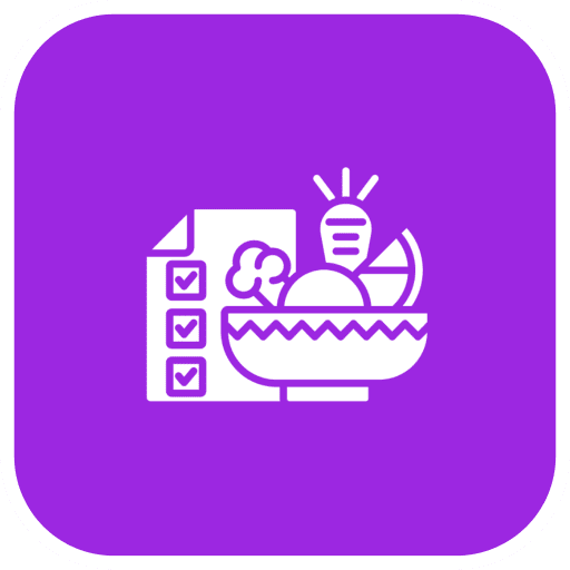 Diet plan and healthy food icons