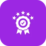 Achievement symbol with checkmark and stars